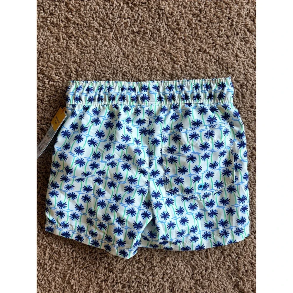 Cat & Jack Tropical Palm Tree Mesh Lined Swim Trunks Shorts Boys XS 4/5 NWT NEW